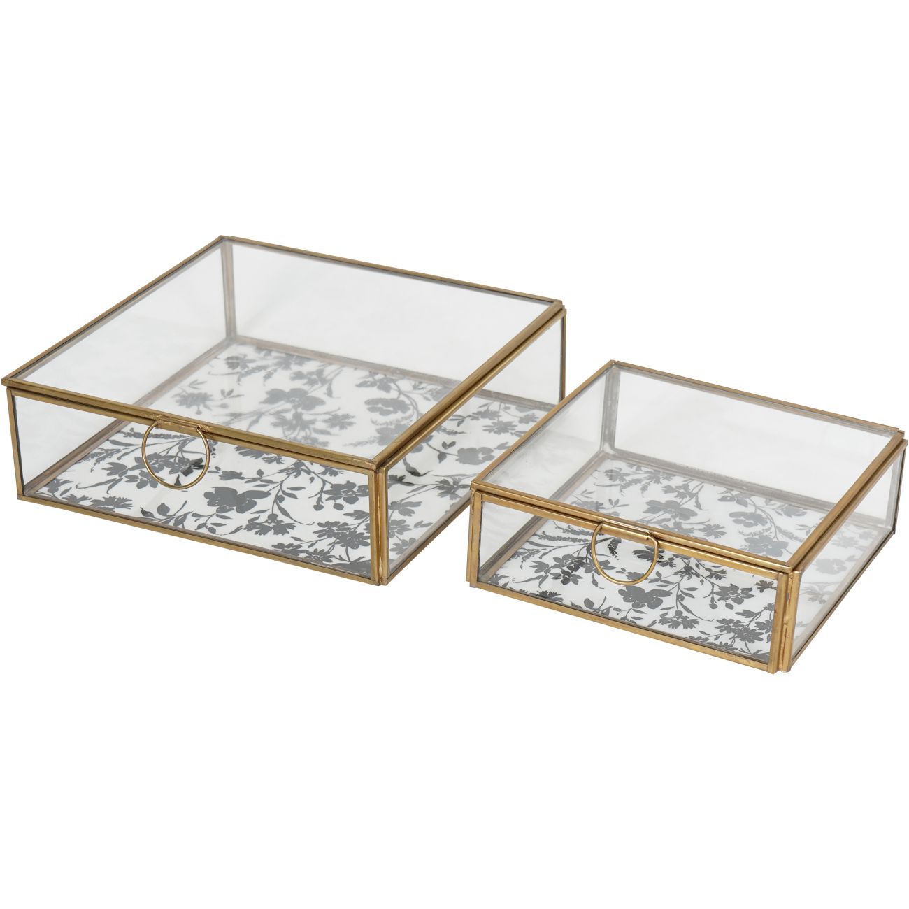 Laura Ashley Gold & Clear Glass Box In Rye | Large